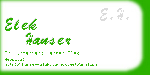 elek hanser business card